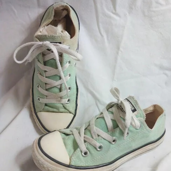 Converse Other - Converse All Star Low Top Pastel Green Sneakers Shoes 2 Kids Skate Streetwear